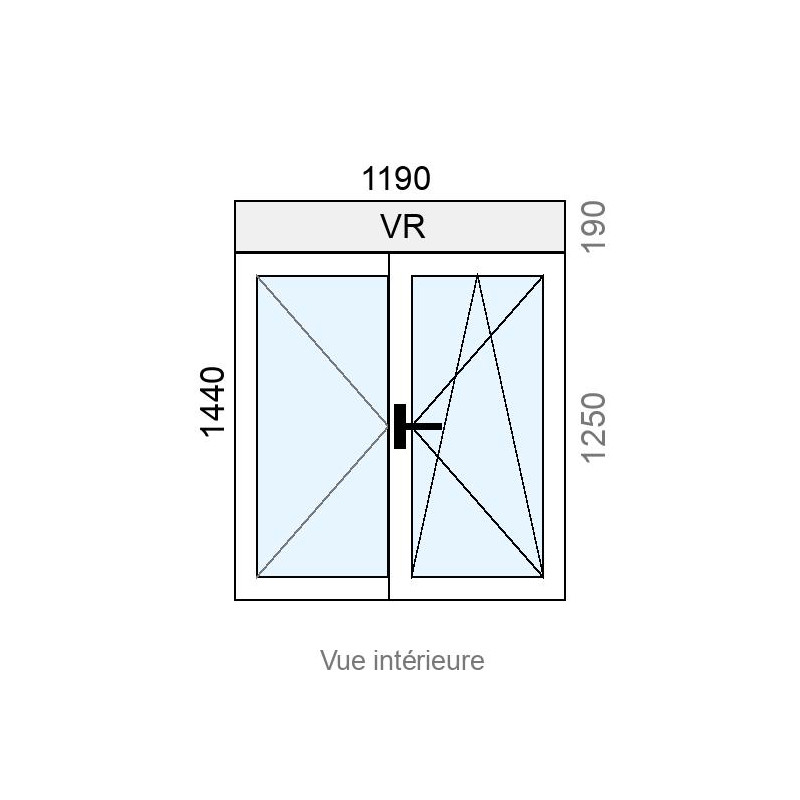 small-Fenêtre PVC OB 2 vantaux L1190 x H1250