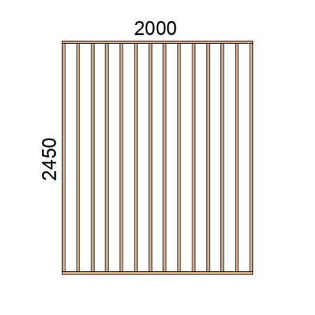 Claustra bois lames verticales L2000xH2450