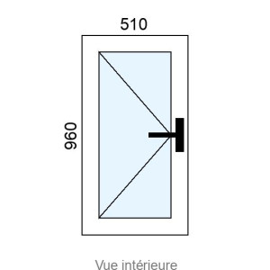 Fenêtre Alu 1 vantail L510 x H960