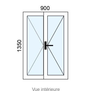 Fenêtre Alu 2 vantaux L900 x H1350