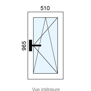 Fenêtre Alu OB 1 vantail L510 x H965