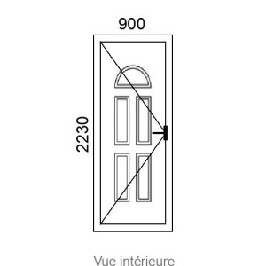 Porte d'entrée ALU 1 vantail FEREOL1 Vitré L900 x H2230