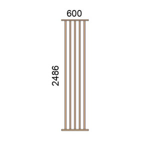 Claustra bois lames verticales L600xH2486