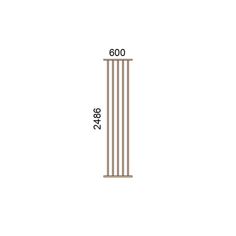 small-Claustra bois lames verticales L600xH2486