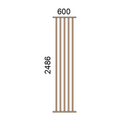 Claustra bois lames verticales L600xH2486