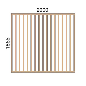 Claustra bois lames verticales L2000xH1855