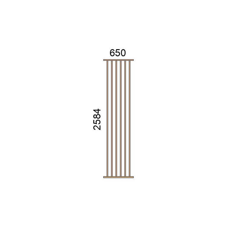 small-Claustra bois lames verticales L650xH2584