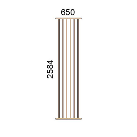 Claustra bois lames verticales L650xH2584