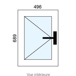 Fenêtre PVC 1 vantail L496 x H689