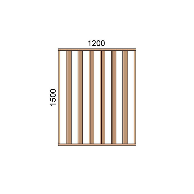 small-Claustra bois lames verticales inclinées L1200xH1500