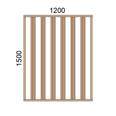 Claustra bois lames verticales inclinées L1200xH1500