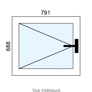 Fenêtre PVC 1 vantail L791 x H688