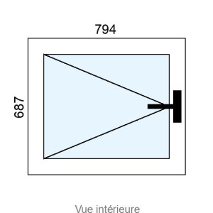 Fenêtre PVC 1 vantail L794 x H687