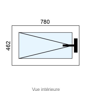 Fenêtre PVC 1 vantail L780 x H462