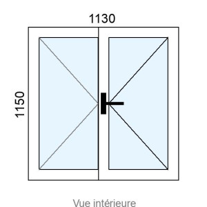 Fenêtre PVC 2 vantaux L1130 x H1150