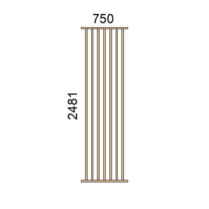 Claustra bois lames verticales L750xH2481