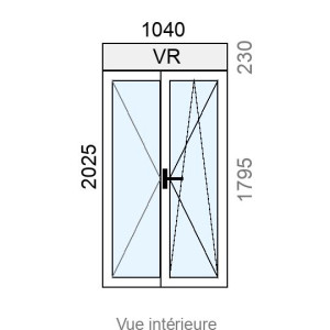 Fenêtre Alu OB 2 vantaux L1040 x H1795