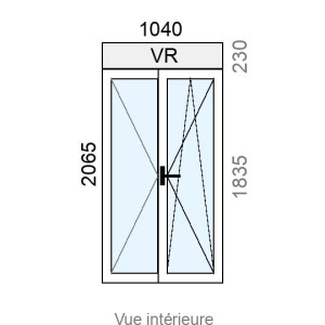 Fenêtre Alu OB 2 vantaux L1040 x H1835