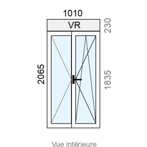 Fenêtre Alu OB 2 vantaux L1010 x H1835