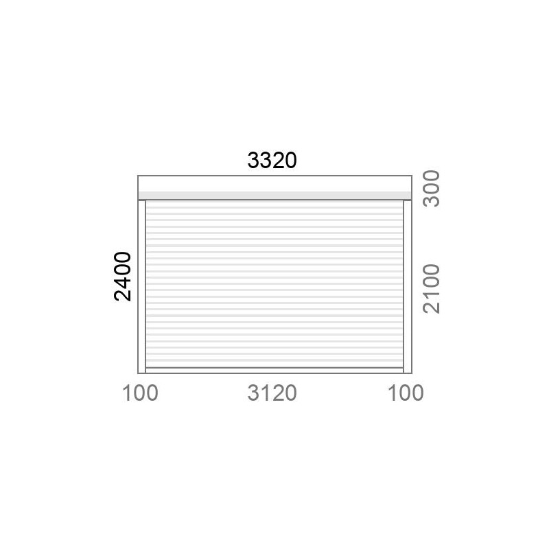 small-Porte de garage enroulable A77 motorisée à commande radio L3120 x H2100