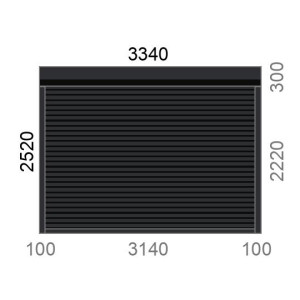 Porte de garage enroulable A77 motorisée à commande radio L3340 x H2520