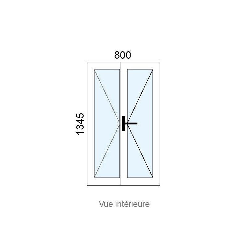 small-Fenêtre PVC plaxé 2 vantaux L800 x H1345