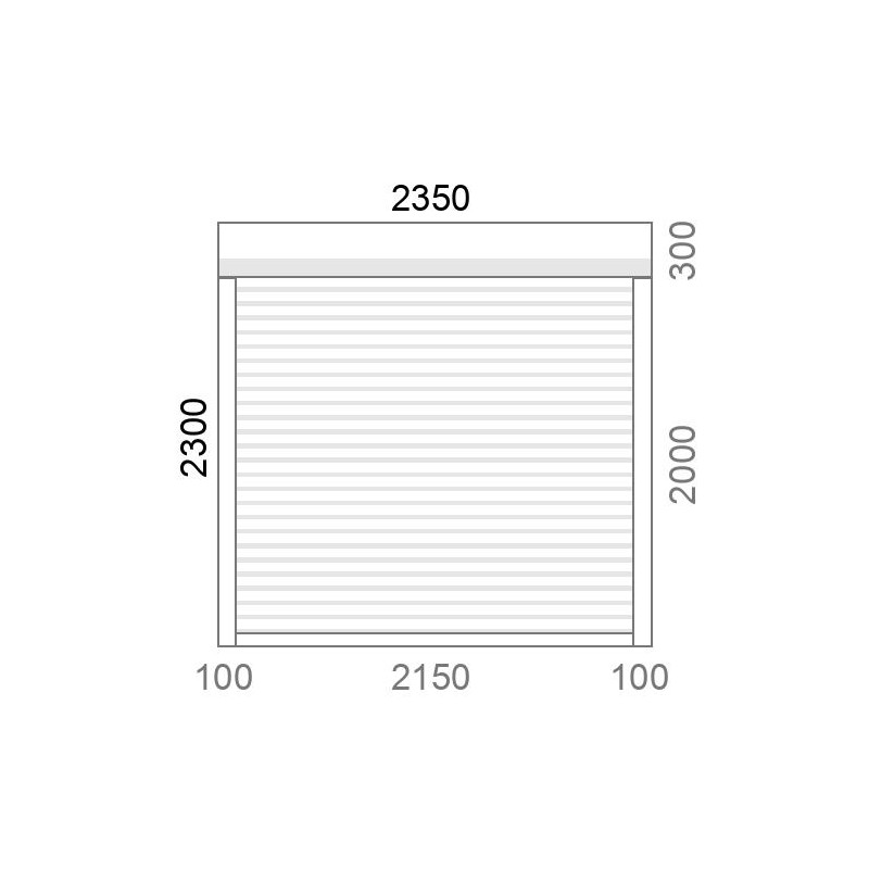 small-Porte de garage enroulable A77 motorisée à commande radio L2150 x H2000