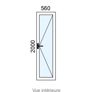 Fenêtre PVC plaxé 1 vantail L560 x H2000