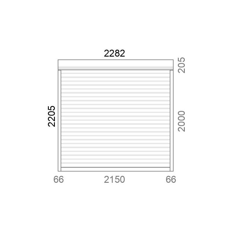 small-Porte de garage enroulable A56 motorisée à commande radio L2150 x H2000