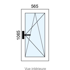 Fenêtre PVC plaxé OB 1 vantail L565 x H1065