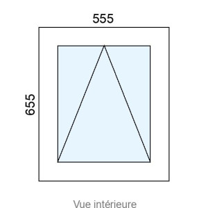 Châssis à Soufflet PVC plaxé L555 x H655