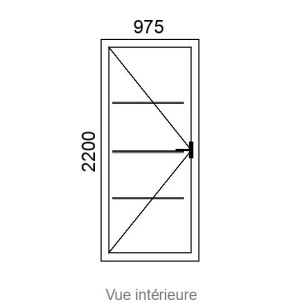 Porte d'entrée 1 vantail Hybride Alu/PVC CLEO PI ( pleine, avec inserts inox ) L975 x H2200