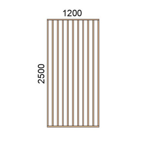 Claustra bois lames verticales L1200xH2500