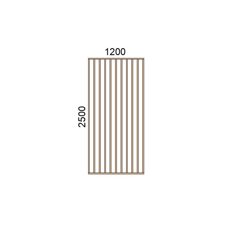 small-Claustra bois lames verticales L1200xH2500