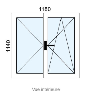 Fenêtre PVC OB 2 vantaux L1180 x H1140