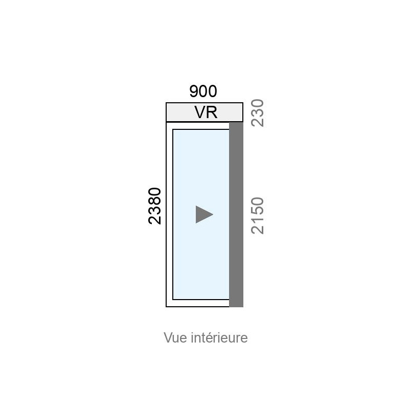 small-Coulissant Alu galandage 1 vantail L900 x H2150