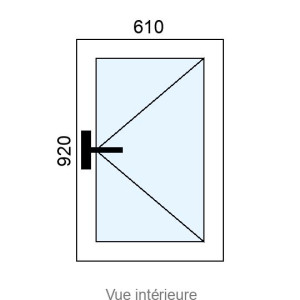 Fenêtre PVC 1 vantail L610 x H920