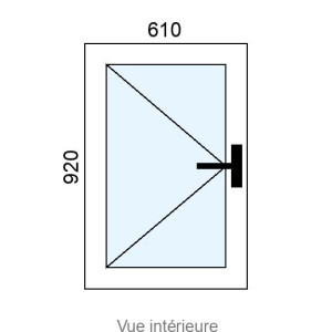 Fenêtre PVC 1 vantail L610 x H920