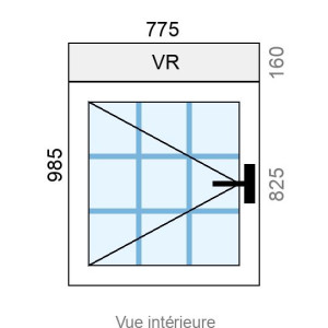 Fenêtre PVC 1 vantail L775 x H985