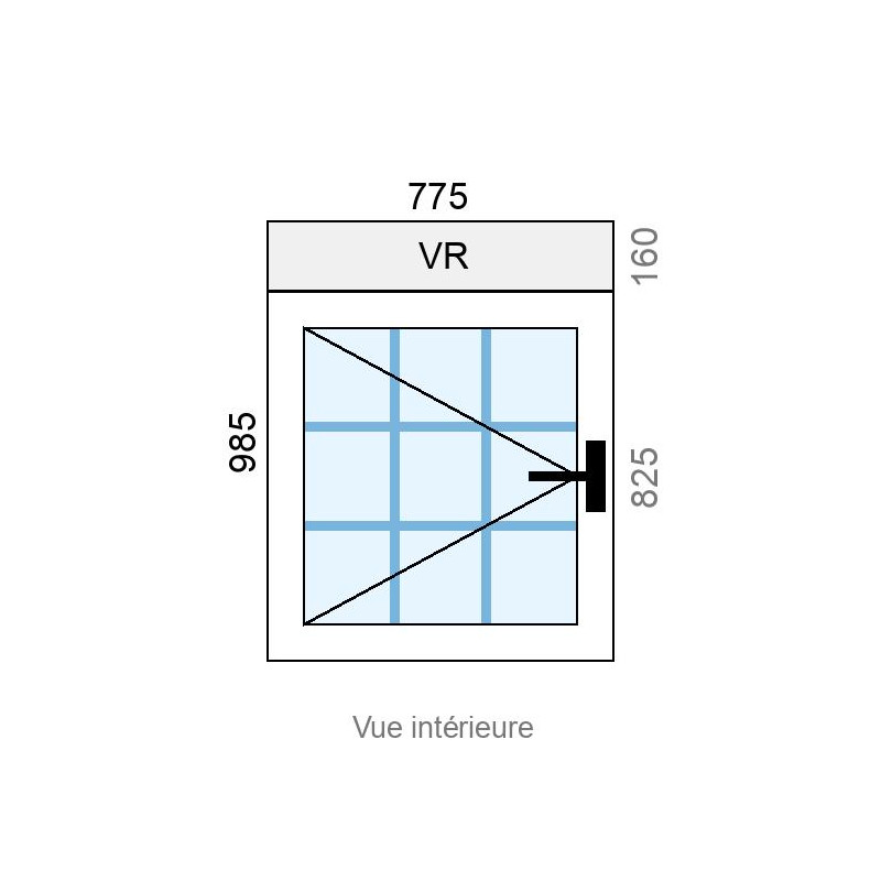 small-Fenêtre PVC 1 vantail L775 x H985