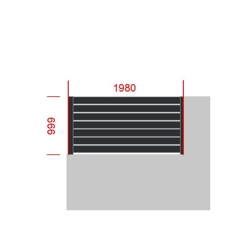 small-Elément de clôture L1980  x  H999