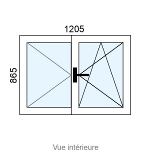 Fenêtre PVC OB 2 vantaux L1205 x H865