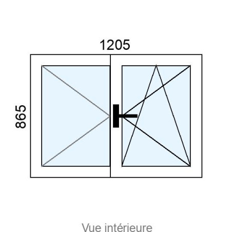 Fenêtre PVC OB 2 vantaux L1205 x H865