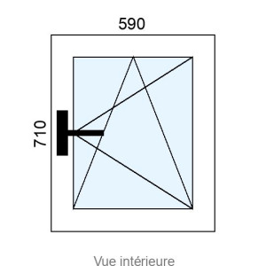 Fenêtre PVC plaxé OB 1 vantail L590 x H710