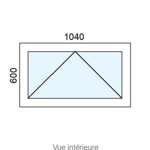 Châssis à Soufflet PVC plaxé L1040 x H600