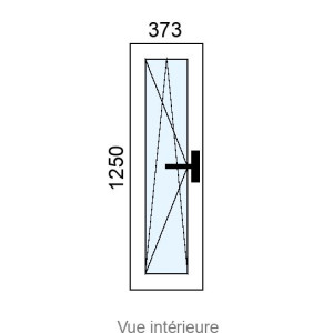 Fenêtre PVC plaxé OB 1 vantail L373 x H1250