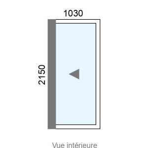 Coulissant Alu galandage 1 vantail L1030 x H2150