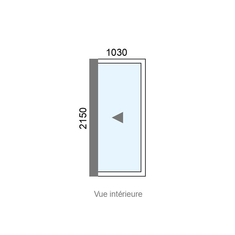 small-Coulissant Alu galandage 1 vantail L1030 x H2150