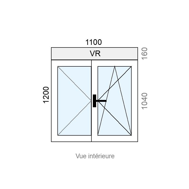 small-Fenêtre Alu OB 2 vantaux L1100 x H1200