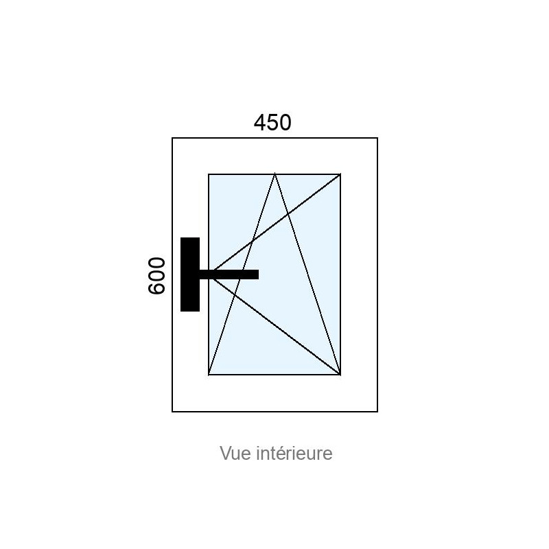 small-Fenêtre Alu OB 1 vantail L450 x H600